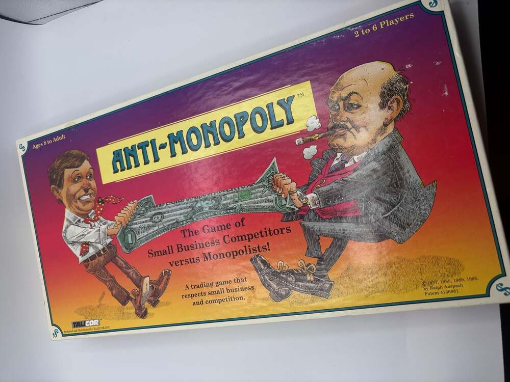 Vintage 1995 Anti-Monopoly Board Game Talicor Small Business Competitors vs Mono